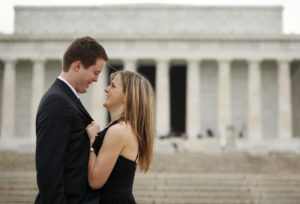 Wedding proposal at the Lincolm Memorial in Washington D.C.